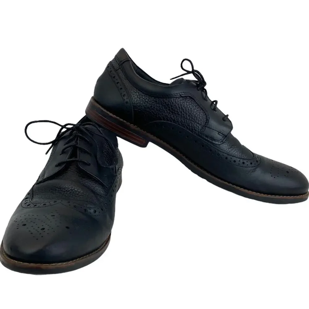 Rockport Dustyn Leather Wingtip Oxfords Black 11